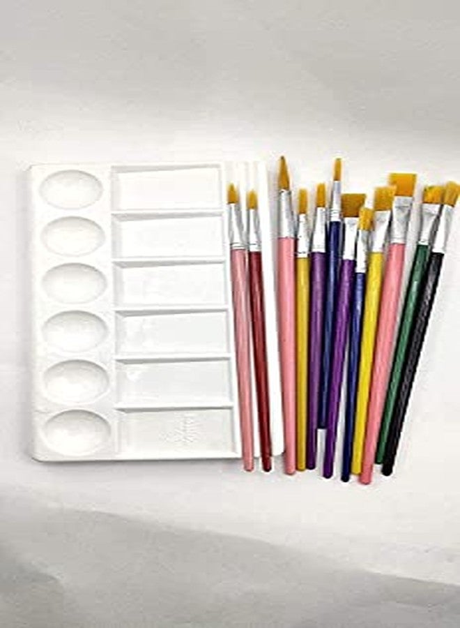 ECLET مجموعة فرش طلاء إكليت، 6 فرش مسطحة أو 6 فرش دائرية مع لوحة ألوان سميكة (فرشاة واحدة مجانية) - Image 2